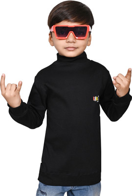 SelfiCollection Full Sleeve Solid Boys Sweatshirt