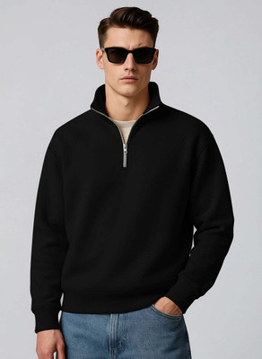 TOROLY Full Sleeve Solid Men Sweatshirt