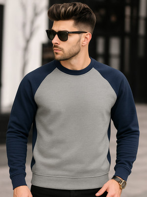 YONGE Full Sleeve Color Block Men Sweatshirt