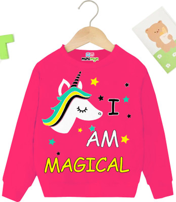 MINI MYN Full Sleeve Graphic Print Girls Sweatshirt