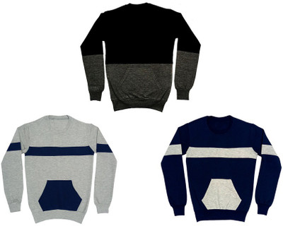 Indistar Full Sleeve Color Block Boys Sweatshirt