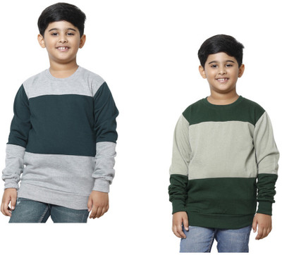 KAVYA Full Sleeve Color Block Boys Sweatshirt