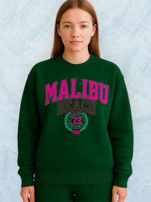 Stylezone Printed Round Neck Casual Women Dark Green Sweater