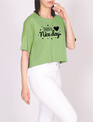 AVSENTERPRISE FASHION Short Sleeve Solid Women Sweatshirt