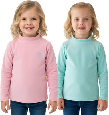 SAALVIA Full Sleeve Solid Baby Girls Sweatshirt