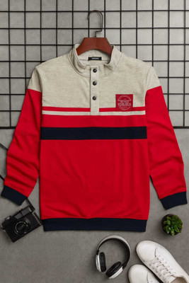 Austivo Full Sleeve Color Block Men Sweatshirt