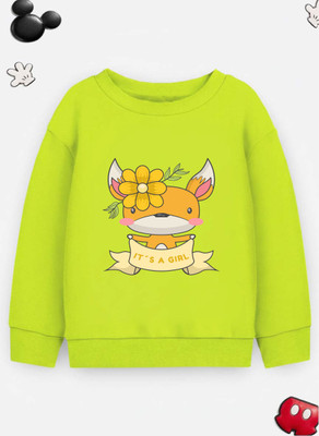 Superb Starling Full Sleeve Self Design Girls Reversible Sweatshirt