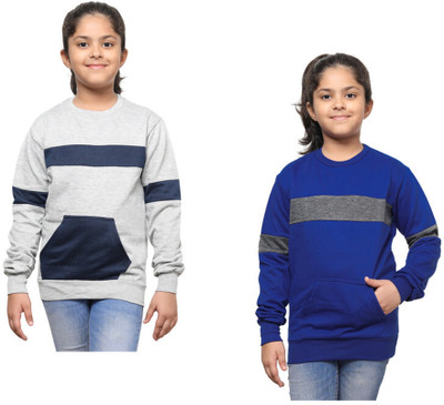 KAVYA Full Sleeve Color Block Girls Sweatshirt
