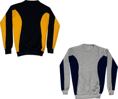 Inndistar Trend Full Sleeve Color Block Boys & Girls Sweatshirt