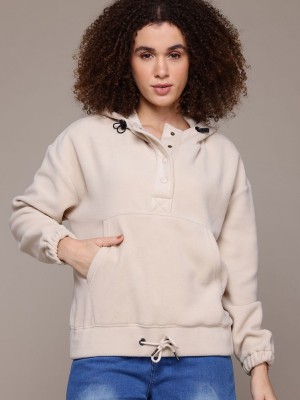 Roadster Full Sleeve Solid Women Sweatshirt