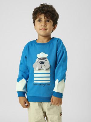 NautiNati Full Sleeve Color Block Boys Sweatshirt