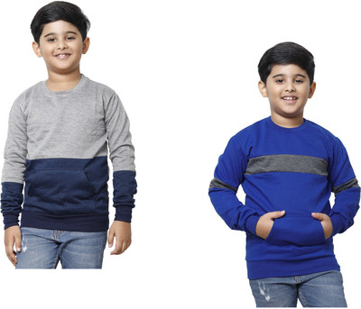 MT FASHION Full Sleeve Color Block Boys Sweatshirt