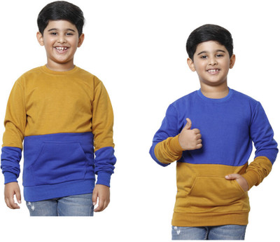 Indistar Full Sleeve Color Block Boys Sweatshirt