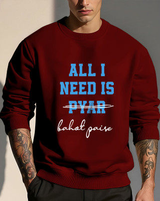 AOOSH Full Sleeve Graphic Print Men Sweatshirt