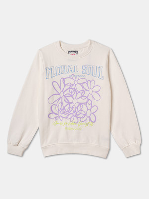 R&B Full Sleeve Graphic Print Girls Sweatshirt