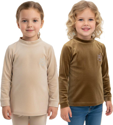 salvia Full Sleeve Solid Baby Girls Sweatshirt