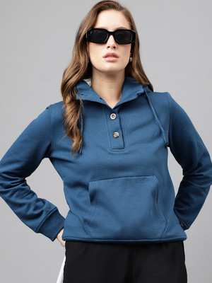 Hancock Full Sleeve Solid Women Sweatshirt