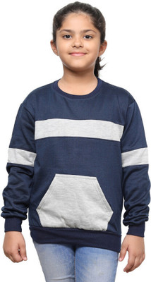 Indistar Full Sleeve Color Block Girls Sweatshirt