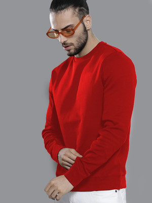 Leotude Full Sleeve Solid Men Sweatshirt