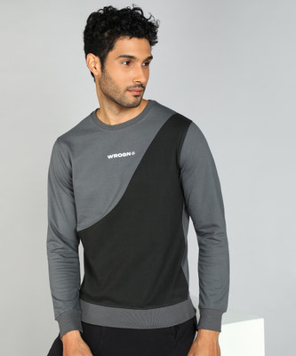 WROGN Full Sleeve Color Block Men Sweatshirt