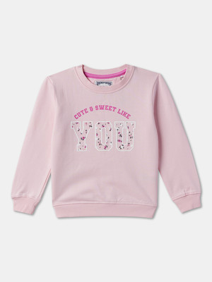 R&B Full Sleeve Solid Girls Sweatshirt