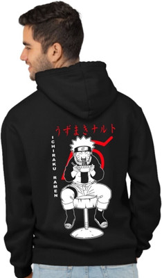 Joy nd Happinness Printed Hooded Neck Casual Men Black Sweater