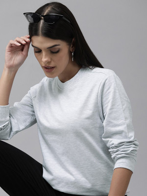 VAN HEUSEN Full Sleeve Solid Women Sweatshirt
