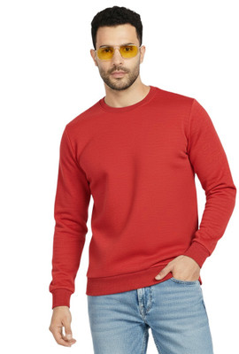 GAINELL Full Sleeve Solid Men Sweatshirt