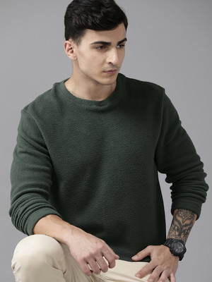 Roadster Full Sleeve Solid Men Sweatshirt
