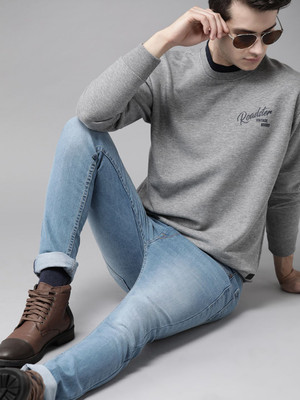 Roadster Full Sleeve Solid Men Reversible Sweatshirt