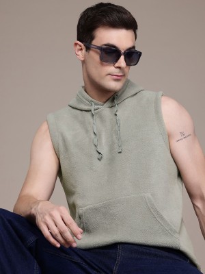 Roadster Sleeveless Solid Men Sweatshirt