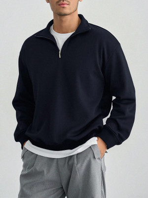 CotiQ Full Sleeve Solid Men Sweatshirt