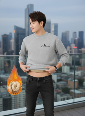 nikline Full Sleeve Solid Men Sweatshirt