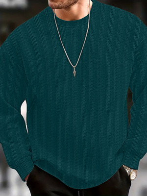 KAJARU Full Sleeve Self Design Men Sweatshirt