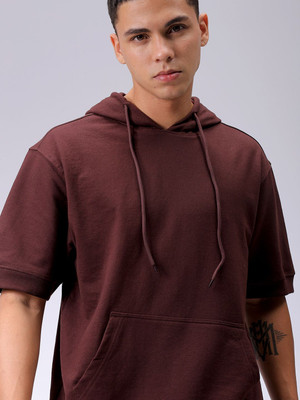 The Indian Garage Co. Short Sleeve Solid Men Sweatshirt