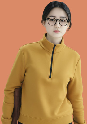 Lecowar Full Sleeve Solid Women Sweatshirt