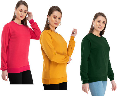 IndiWeaves Full Sleeve Solid Women Sweatshirt