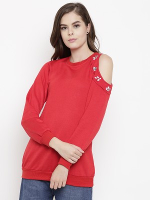 BELLE FILLE Full Sleeve Solid Women Sweatshirt