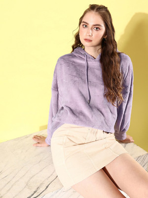 Roadster Full Sleeve Solid Women Sweatshirt