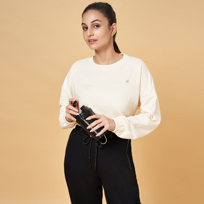 Ajile By Pantaloons Full Sleeve Solid Women Sweatshirt