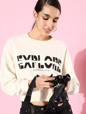 Roadster Full Sleeve Printed Women Reversible Sweatshirt