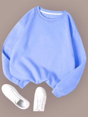 Faisalgarments Full Sleeve Solid Women Sweatshirt