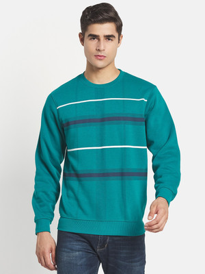 METTLE Full Sleeve Striped Men Sweatshirt
