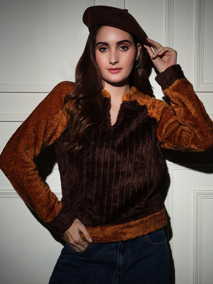 TANDUL Full Sleeve Self Design Women Sweatshirt