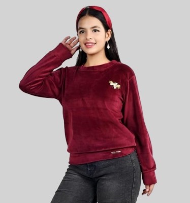 NEYSA Full Sleeve Solid Girls Sweatshirt