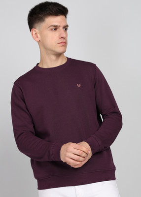 Allen Solly Full Sleeve Solid Men Sweatshirt
