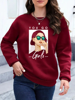 deslizar Full Sleeve Graphic Print Women Sweatshirt