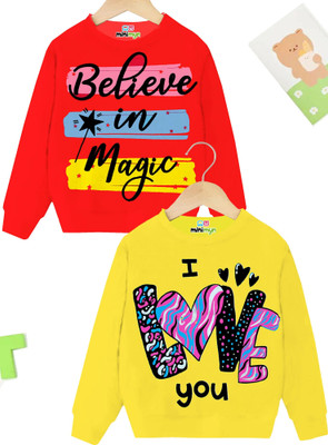 MINI MYN Full Sleeve Graphic Print Girls Sweatshirt