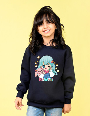 Nusyl Full Sleeve Graphic Print Girls Sweatshirt