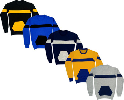 AE Trends Full Sleeve Color Block Boys & Girls Sweatshirt